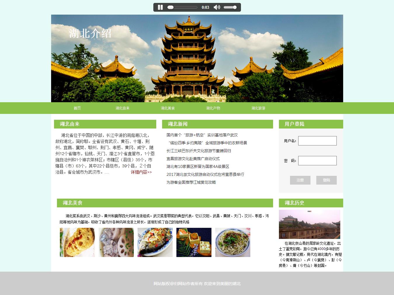 编号：1398 湖北 5页 音乐 登录表单 CSS布局 30元