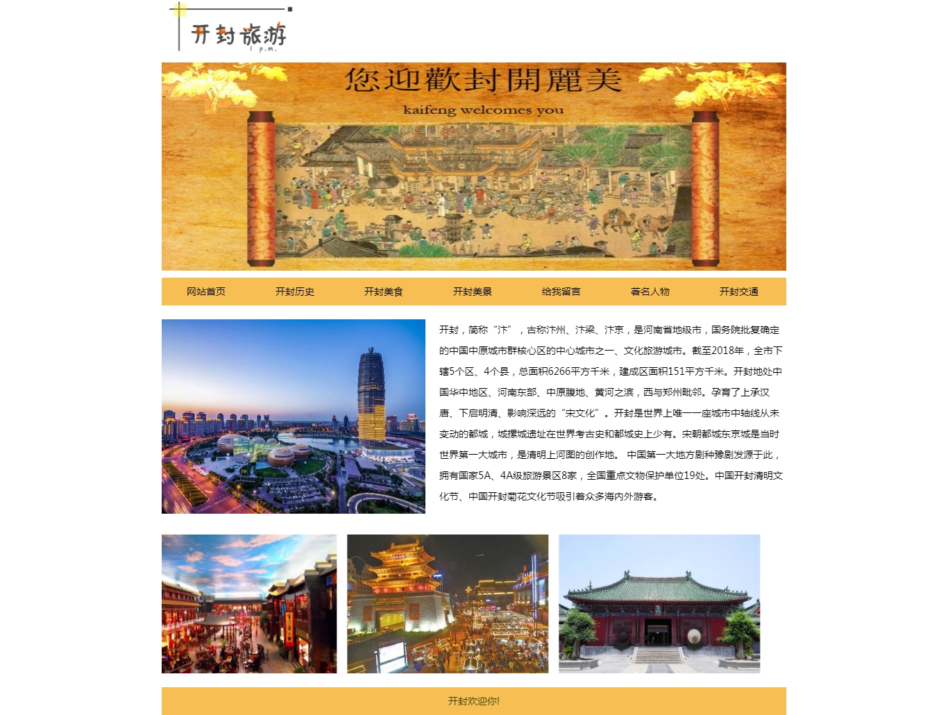 编号：1440河南开封 5页 图片滚动 留言表单 CSS布局 30元